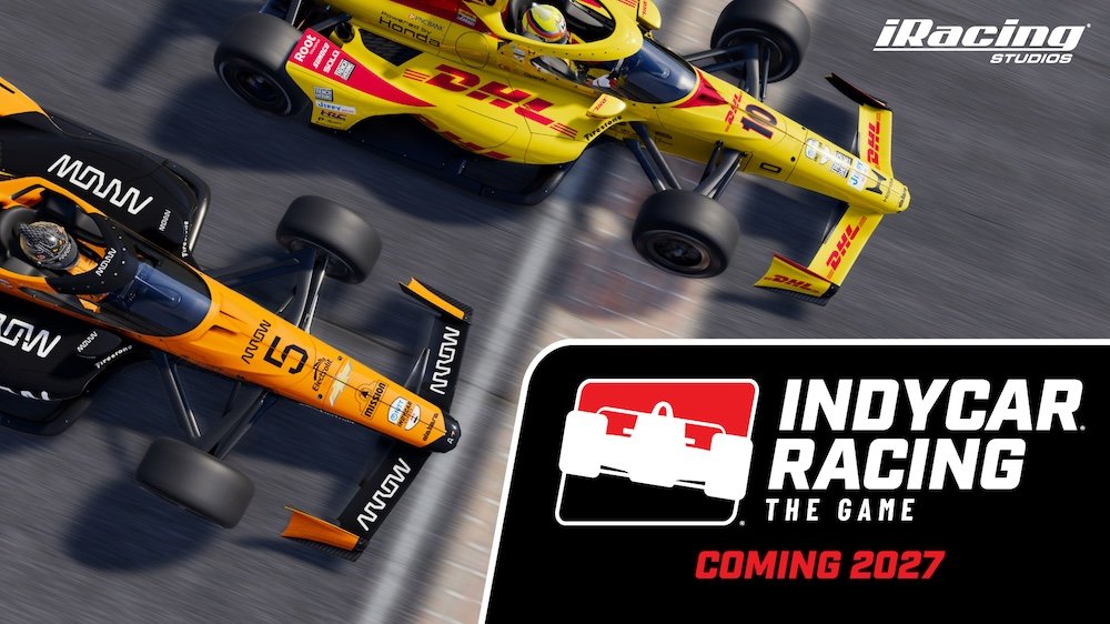 INDYCAR Racing The Game release date announcement key art – early 2027 for PS5, Xbox, and PC